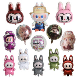 Милый мультфильм Labubu Bubble Mart тематический воздушный шар из фольги для маленьких детей украшения для дня рождения детский душ воздушные шары