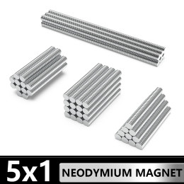 Суперсильный круглый магнит 5X1 мм Мощные магниты для холодильника, DIY, здания, научных, поделок, обучения и офисных магнитов