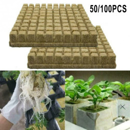 50/100 шт. 25x25x40 мм, каменная шерсть, гидропони, кубики для выращивания номеров, кубики для растений, беспочвенный субстрат, засеянная рок-шерсть, P-образный блок Seedlin-g