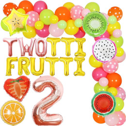 Украшение для дня рождения для девочек Twotti Frutti, летние фрукты, украшение для 2-го дня рождения с набором арочных гирлянд из воздушных шаров