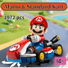 Miniso New 72037 Mario Standard Kart Классическая игра Гоночный автомобиль Модель Строительные блоки Городской автомобиль Сборка игрушек для детей Подарки для взрослых