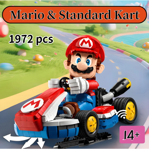 Miniso New 72037 Mario Standard Kart Классическая игра Гоночный автомобиль Модель Строительные блоки Городской автомобиль Сборка игрушек для детей Подарки для взрослых