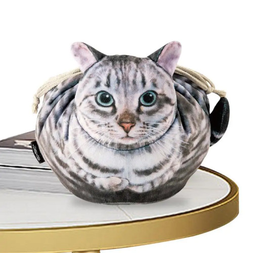 Косметичка с изображением кота, косметичка, забавная косметичка с котенком на шнурке, дорожная сумка-органайзер для макияжа, портативный мягкий для делового тренажерного зала