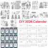 DIY 2026, календарь, горячая фольга, металлические штампы, сделай сам, изготовление карточек, скрапбукинга, тисненая бумага, альбом, принадлежности для рукоделия, шаблон, украшение