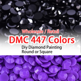DMC 447 цветов, оптовая продажа, круглые/квадратные сверла, фотоалмазная живопись 5D «сделай сам», распродажа, полный камень, бисер, аксессуары по номерам