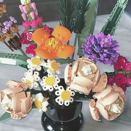 756 шт. романтический букет цветов, строительные блоки, креативное украшение для дома, стола, растения, сборка, отправка, подарки для подруги, вечеринки 10280