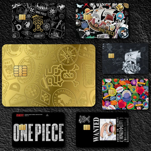 Аниме ONE P-Piece Luffy Zoro K Film Skin Cover Наклейки для кредитных карт 4 шт. Дебетовое переднее украшение Банковский автобус Pass Водонепроницаемый
