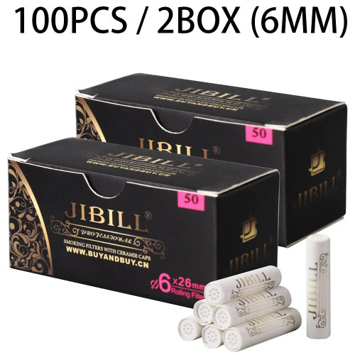 JIBILL 100 шт. 6 мм аксессуары для фильтров для табачной трубки двусторонняя керамическая головка фильтрующий элемент с активированным углем аксессуар для курения