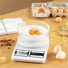 Новые электронные весы 5 кг/7 кг/10 кг для приготовления пищи, выпечки, взвешивания, измерительные весы, цифровые кухонные весы, 1 г, высокая точность