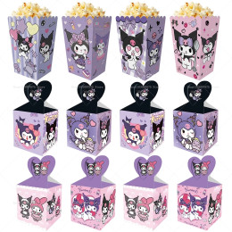 6/12 шт. Sanrio Kuromi, декор для дня рождения, коробки для конфет, подарочная коробка для закусок, бумажный пакет для попкорна, детские сувениры на день рождения для девочек, товары для вечеринок