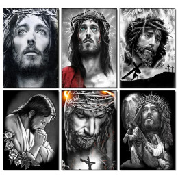 5D DIY портрет алмазная живопись Иисус рукоделие вышивка религия картина из стразов мозаика христианство Настенный декор