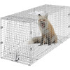 Клетка для животных животных, 42 x 16 x 18 дюймов, гуманная ловушка для кошек, оцинкованное железо, складная клетка-ловушка для животных с ручкой