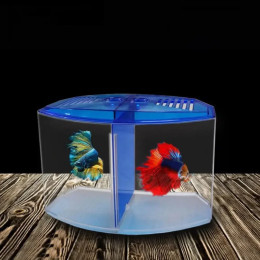 Прозрачный аквариум Betta с водяной травой, пластиковый изоляционный ящик Betta с двойной сеткой, одинарная и двойная сетка