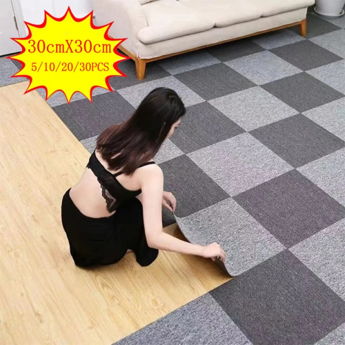 30x30 см DIY современный ковер самоклеящийся противоскользящий блок полностью распространенный напольный коврик для спальни, кабинета, офиса, можно разрезать