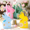 Красочная фетровая корзина с кроликом Dasiy Bunny, пасхальное яйцо, сумка с цветочным принтом, весна, с Днем Пасхи, 2025 год, детская подарочная сумка с конфетами