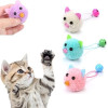Игрушки для кошек, интерактивная плюшевая мышь в форме головы, игрушки для домашних животных с колокольчиком, котенок, кошки, играющая в игрушку для дрессировки царапин