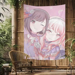 Kawaii японский гобелен Akiyama Mizuki настенный богемный гобелен милое украшение комнаты эстетический домашний декор гобелен