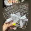 Прозрачная свадебная пригласительная открытка на заказ, акриловая иврит, молитвенные благословения, дизайн свечи, подарок для бар-мицвы, сувенир, толстый 10 шт.