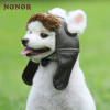 NONOR теплая шапка-пилот для собак, кожаная шапка для собак для больших щенков, шапки, забавная шапка для косплея, шапка для собак, рождественский подарок для собаки, S-2XL