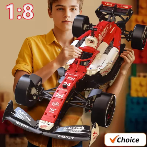 1:8 F1 Гоночные машинки 1768 шт. Строительные наборы MOC Строительные блоки Автомобиль Крутая Коллекционная модель Наборы автомобилей Игрушка на день рождения Праздничный подарок