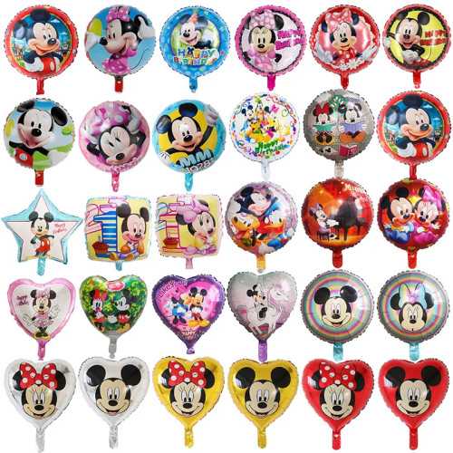 50 шт. 18-дюймовые круглые гелиевые шары Disney с Микки и Минни Маус, украшения для детского душа, дня рождения, детские игрушки, оптовая продажа
