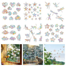 Rainbow Maker Sun Catcher настенные наклейки кошка птица звезда гриб луна Солнце DIY оконное стекло электростатические призмы наклейка