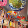 Aprilis Restaurant Decor Японский зонт из масляной бумаги, японский потолок отеля, классический декоративный зонт Вишневый зонтик 82 см