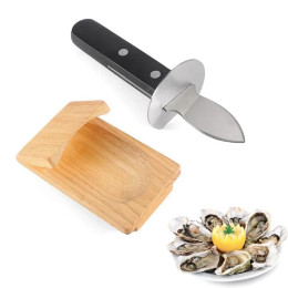 Открывалка для устриц из морепродуктов, деревянная ручка, ножи для устриц из нержавеющей стали, гребешок, резак для очистки скорлупы, домашняя кухня, инструменты для морепродуктов