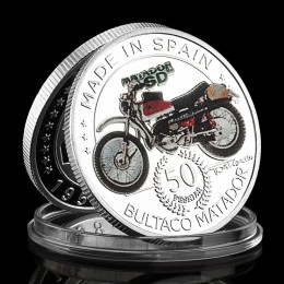 Испания Bultaco Matador Сувенирная посеребренная монета Коллекционный подарок Сделано в Испании Коллекция Искусство 1 шт. Памятная монета
