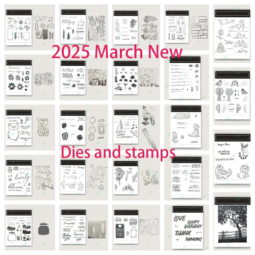 2025march новый лист трава цветок животное металлические трафареты штампы DIY тисненый шаблон ручной работы фотоальбом дневник с днем рождения