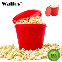 Силиконовый контейнер для попкорна WALFOS FOOD GRADE, силиконовое ведро для попкорна для микроволновой печи «сделай сам», как показано на телевизоре