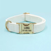 Персонализированный собачий ошейник на заказ, ошейник для питомца с бесплатной гравировкой, бирка с именем, аксессуар для питомца, белый вельветовый собачий ошейник, поводок