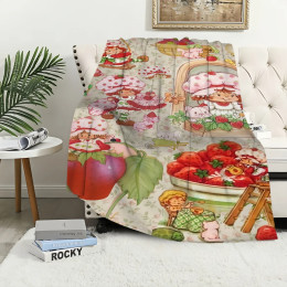 Милое одеяло S-Strawberry S-Shortcake для девочек, мягкий плюшевый коврик для дивана для гостиной, теплый офисный, спальный, домашний, путешествия, подарки для детей