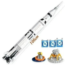Конструктор Apollo Saturn V 92176, космические ракетные идеи, развивающие игрушки для детей, подарки на день рождения и Рождество