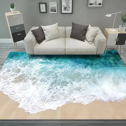 3D приморские пейзажные ковры, современное украшение для дома, большой ковер для гостиной, дивана, ковер для спальни, гостиной, напольный коврик, моющийся