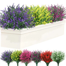 1/6 шт. Искусственные цветы лаванды, уличные цветы лаванды, пластиковые растения, искусственные цветы, искусственные растения