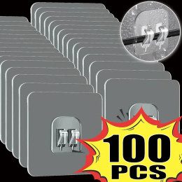 10-100 шт., самоклеящиеся крючки-держатели для стен