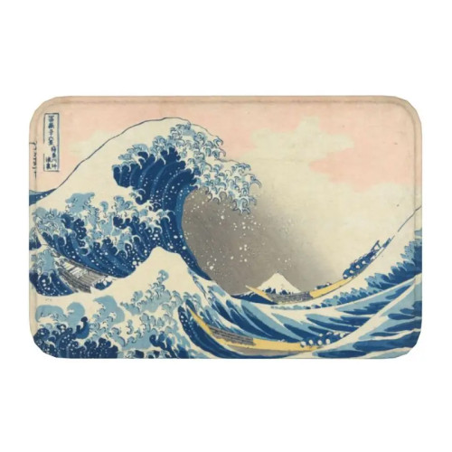 Индивидуальный коврик под большой волной Kanagawa Katsushika Hokusai, коврик, Противоскользящий коврик для ванной, кухни, балкона, коврик 40*60 см