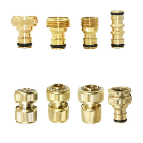 1/2''5/8"3/4''1''латунный шланг, быстрый соединитель, фитинг для остановки воды, медная резьба, муфта для крана, адаптер для садового пистолета для полива