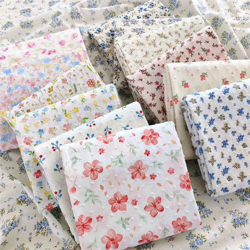 Хлопковая ткань 40S с вырезом в виде цветов, маленькая цветочная ткань для пошив одежды для летней ночной рубашки, детские украшения, ткань для девочек, 140x50 см