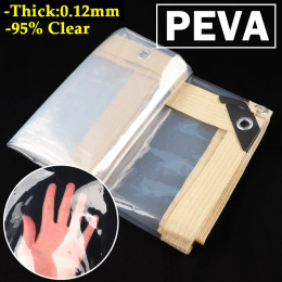 Thickness 0.12mm Clear PEVA Rainproof Cloth Patio Pergola See Through Tarp Curtain Home Window Keep Warm Film Outdoor Tarpaulin