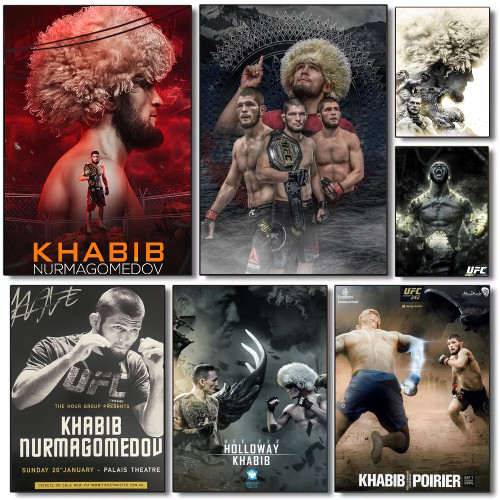 U-UFC плакат Хабиб Нурмагомедов HD арт липкая стена водонепроницаемый дом гостиная спальня бар эстетическое украшение