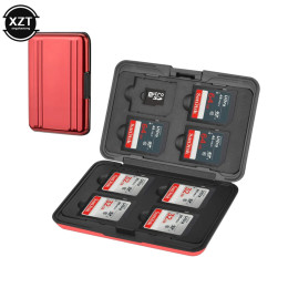 Серебряный держатель для карт Micro SD Держатель для хранения карт памяти SDXC Защитный алюминиевый чехол 16 ремней для SD/SDHC/SDXC/Micro SD