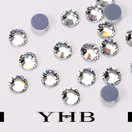 YHB Высокое качество белый шелк Mocca Flatback исправление стразы для обуви сумки ткань украшения одежды DiY ювелирные аксессуары