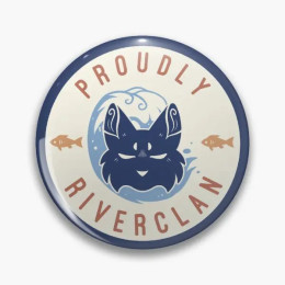 Мягкая булавка для лацкана Riverclan Pride, булавка для лацкана, милый декоративный воротник для любителей мультфильмов, модная металлическая подарочная забавная брошь для одежды