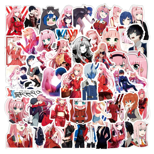 50 шт. DARLING in The FRANXX серии наклейки с граффити, подходящие для шлемов, украшения стены рабочего стола, набор наклеек «сделай сам», оптовая продажа