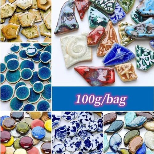 100 г керамическая мозаичная плитка, разноцветная мозаика, DIY мозаика, камни для рукоделия, хобби, искусства, украшение для дома, стены