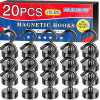 Magnetic Hooks, 20Pack Neodymium Magnet Hook for Hanging, 25LBS Strong Metal Magnet with Hooks Heavy Duty for Cruise, Fridge