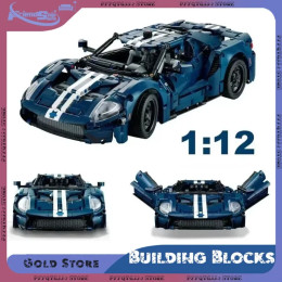 Технический MOC 42154 GT Speed Sports Car, набор строительных блоков 1:12, сборная модель гоночного автомобиля, кирпичи, игрушки для мальчиков, взрослых, подарки