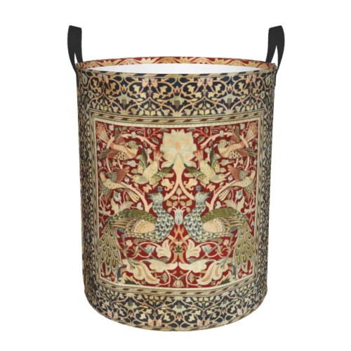 Винтажная корзина для белья William Morris на заказ, большая корзина для хранения одежды, текстильный узор с цветочным узором, органайзер для игрушек для мальчиков и девочек